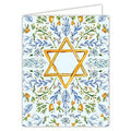 Floral Star of David Handpainted Greeting Card