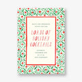 Red and Green Pattern Holiday Party Invitation