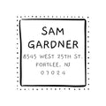 Doodle Dotted Border Custom Stamp