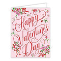 Handpainted Florals Valentine's Day Greeting Card