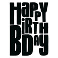 Black & White Text Birthday Card