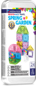 MAGNA-TILES® microMAGS Spring Garden Travel Set 24-Piece Magnetic Construction Set, The Original Magnetic Building Brand