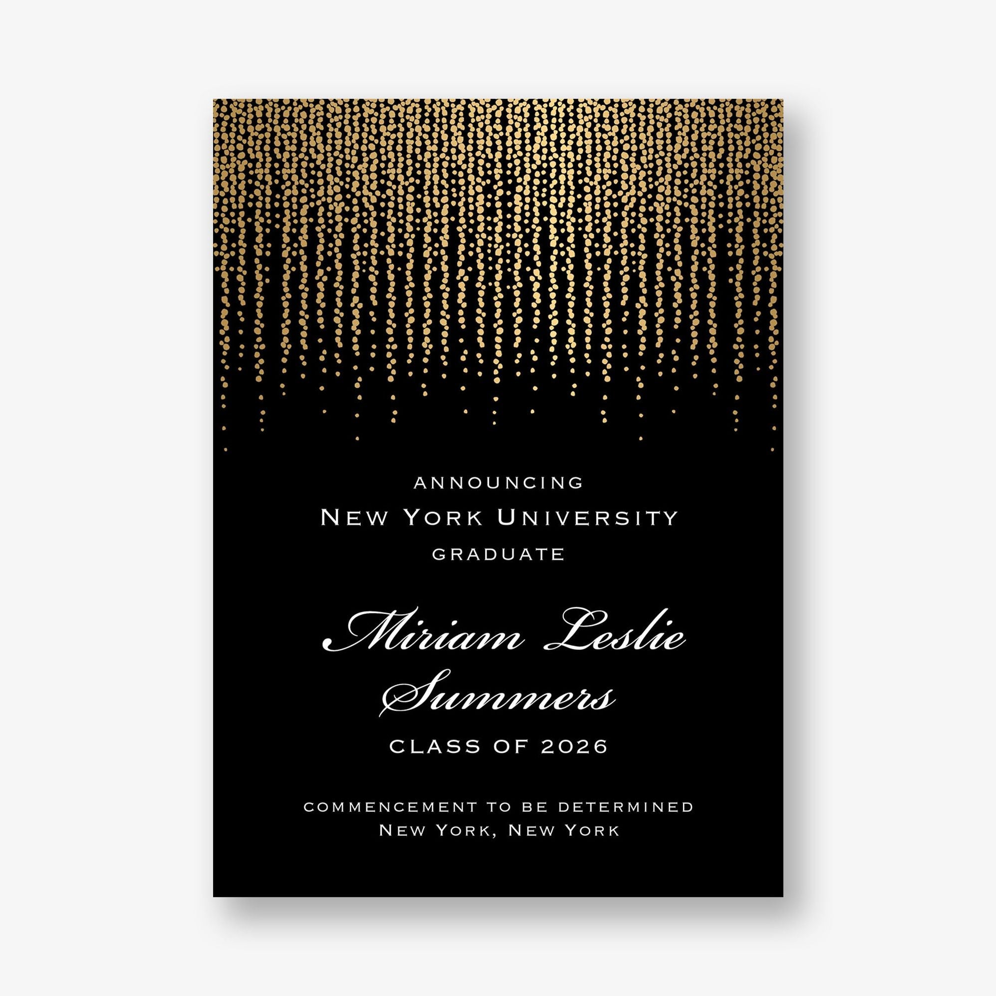 Foil Chandelier Graduation Announcement
