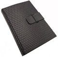 Black Woven Leather Snap Closure Journal