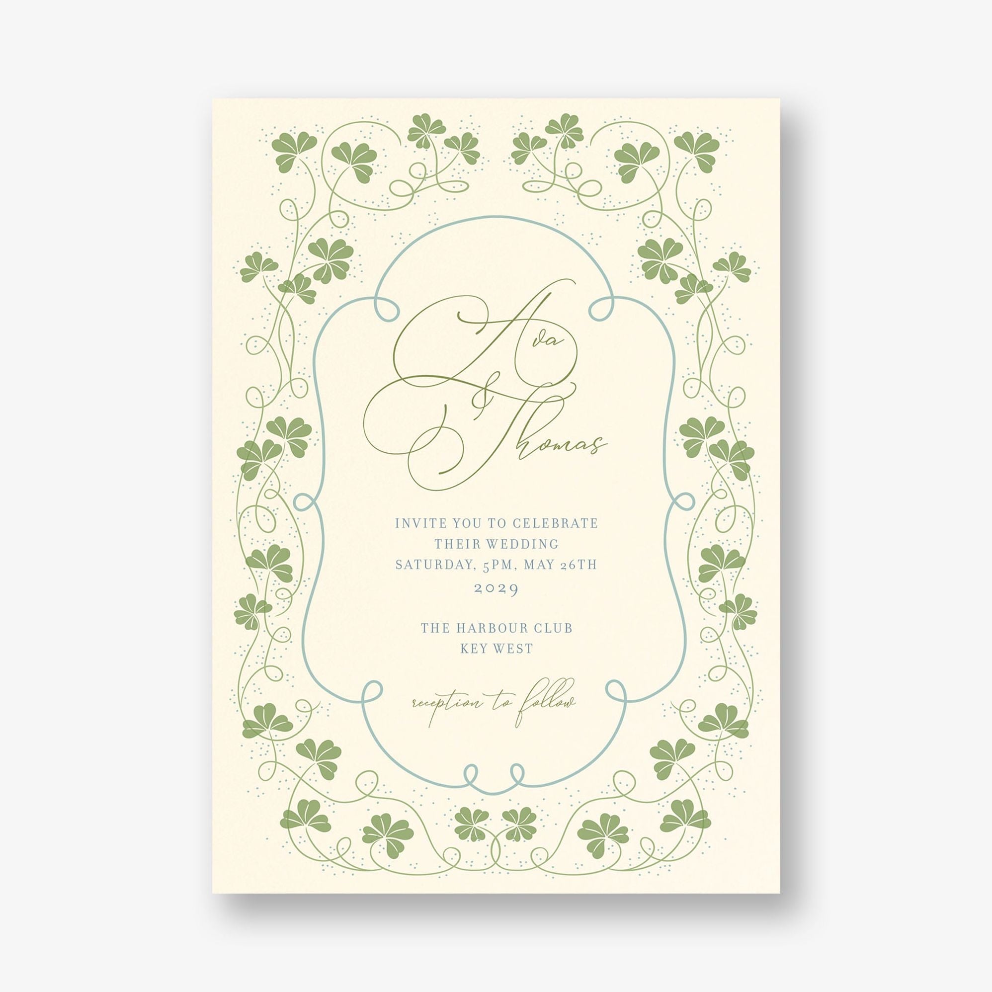 Lucky Clovers Wedding Invitation