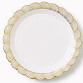 Gold Scalloped Small Plate Set of 10