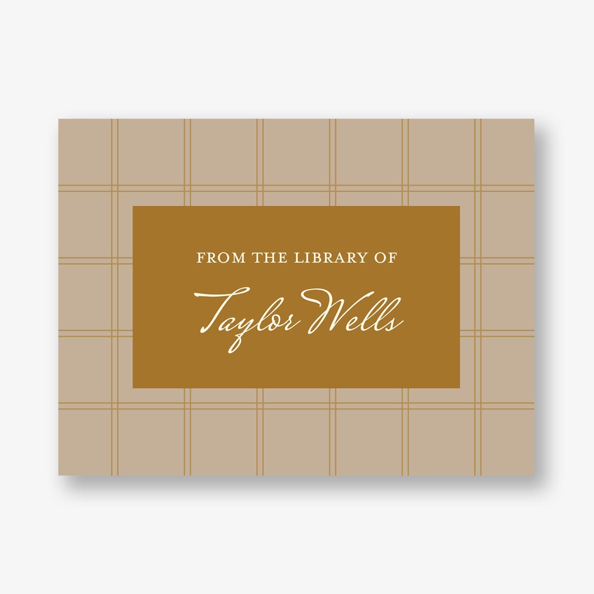 Simple Plaid Adhesive Bookplates