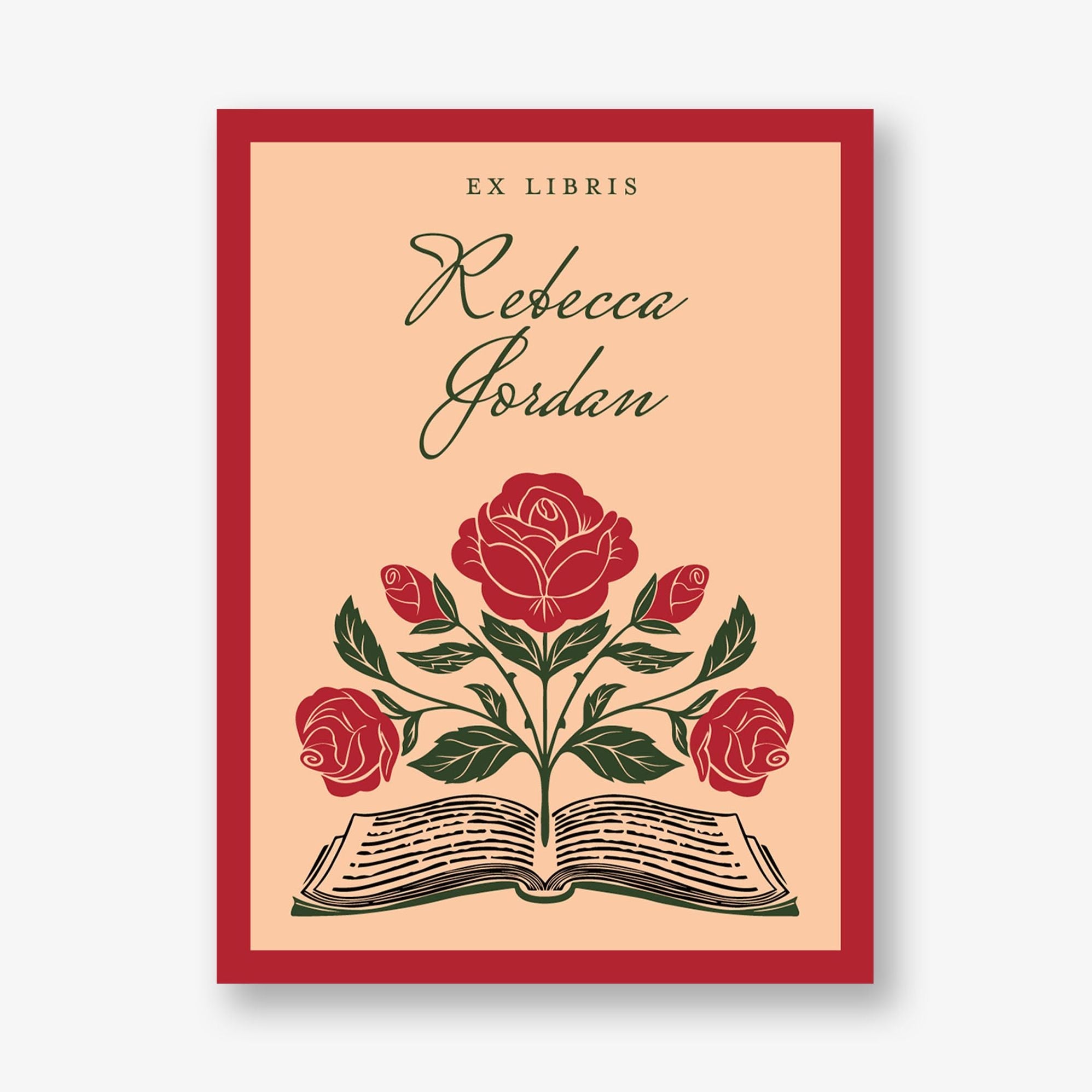 Book of Roses Adhesive Bookplates