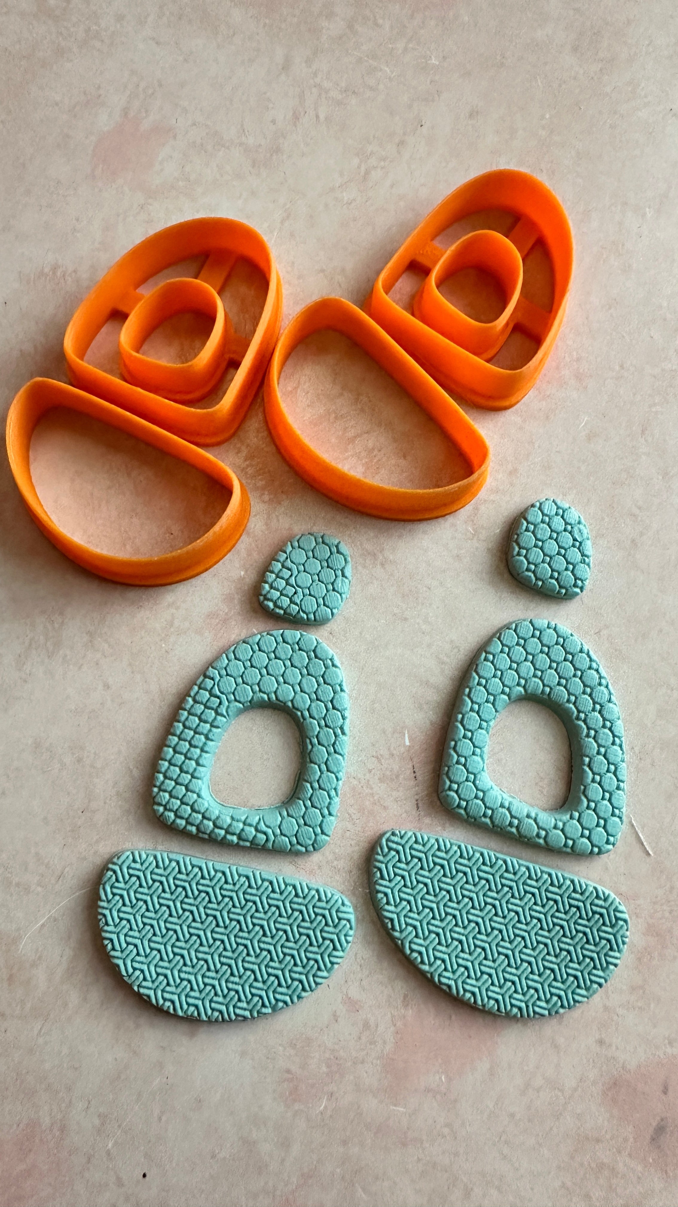 Halo Drop polymer clay mirrored earring cutters arch donut style cutout
