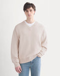 Relaxed V-Neck Sweater in Everyday Cotton | Heathered Oat