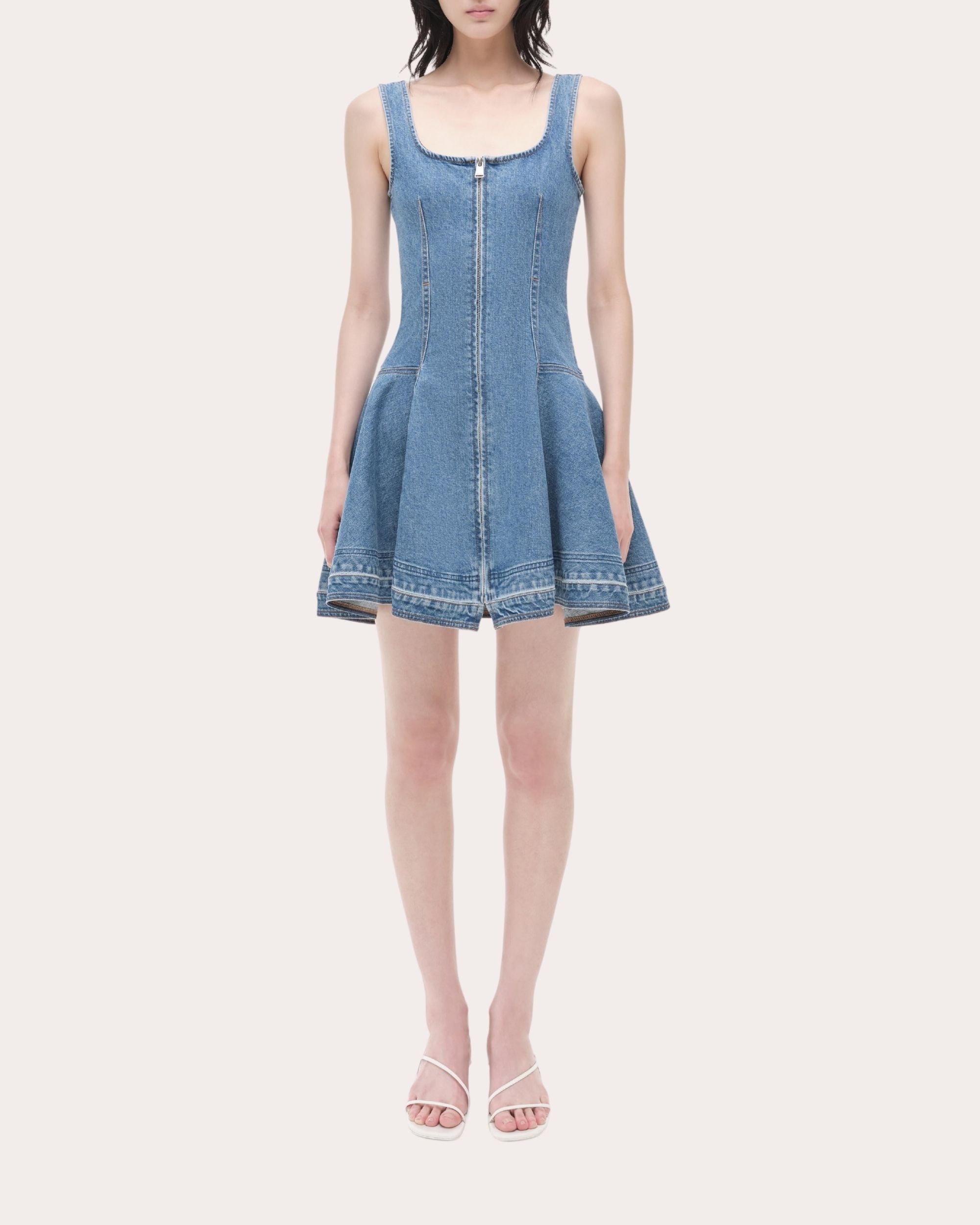 Eleodra Denim Fit & Flare Mini Dress