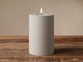 Matte Outdoor LED Candle in Taupe (Set of 2)
