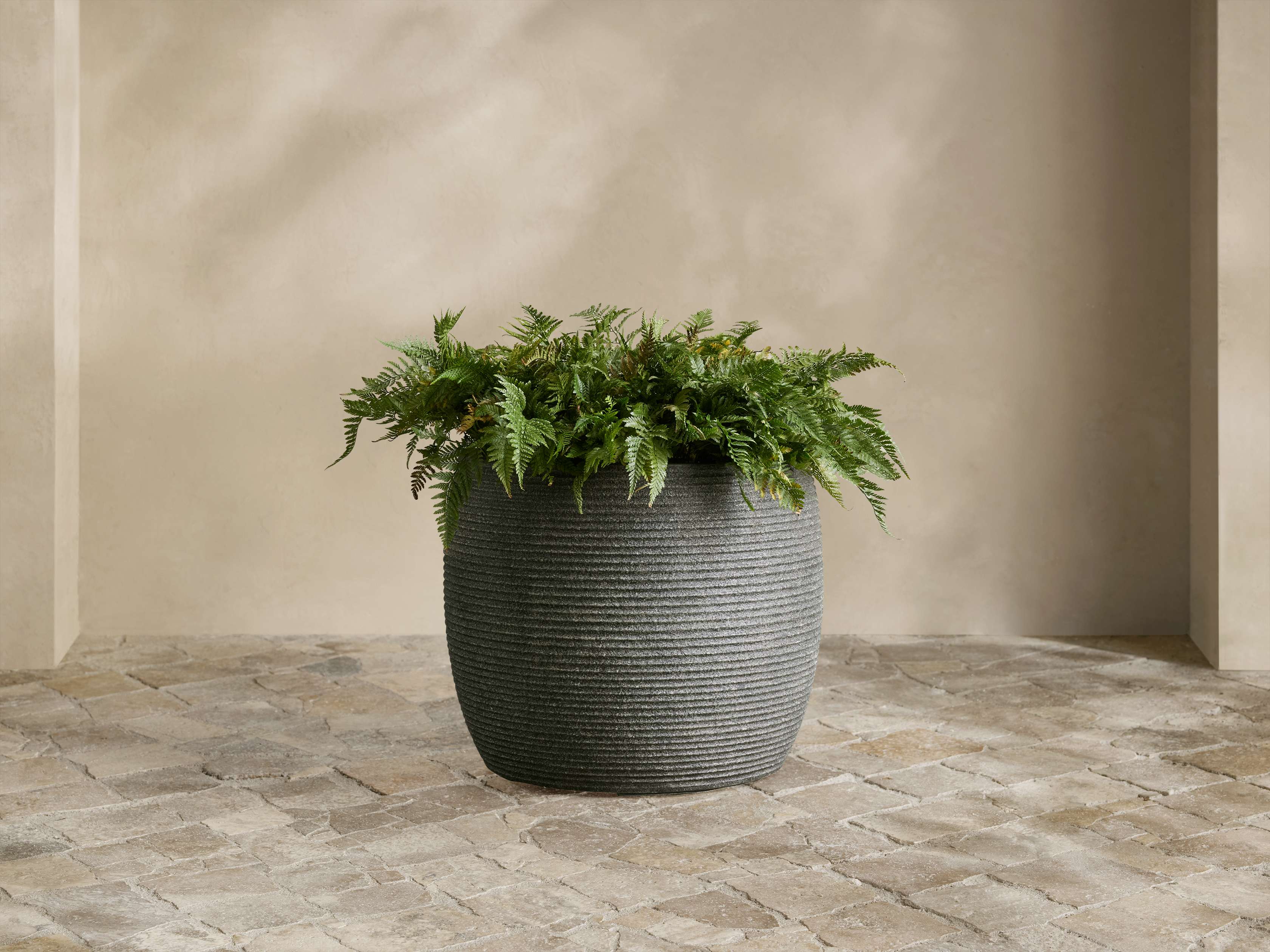 Ojai Ribbed Outdoor Planter