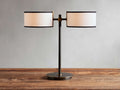 Daphne 2-Light Table Lamp in Black & White