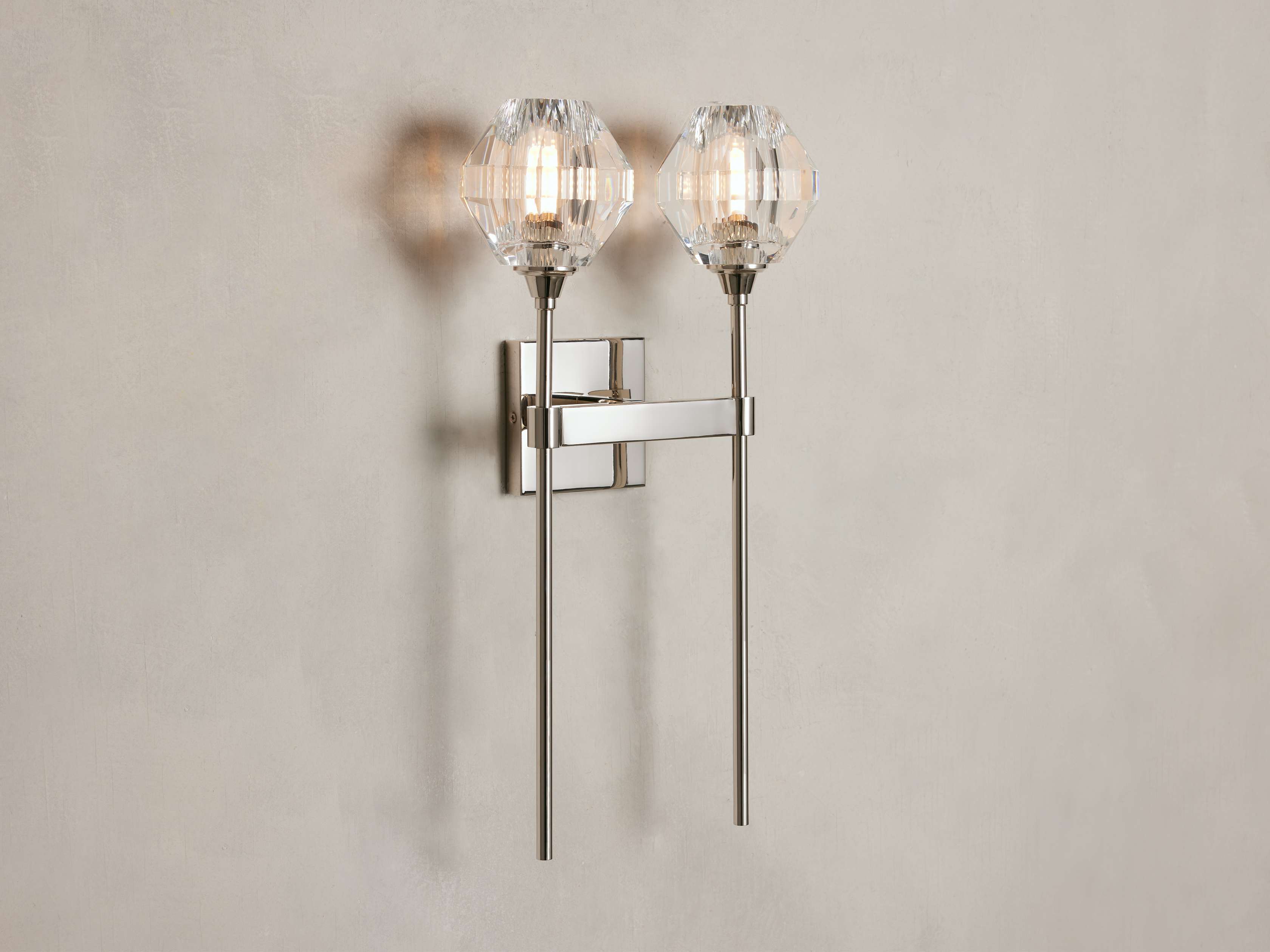 Amoroso Double Sconce in Nickel