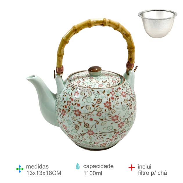 Ceramic teapot 1100ml 13x13x18cm