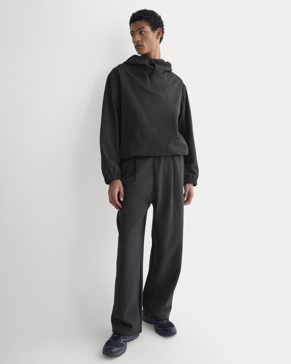 Luxe Fleece Pleated Sweatpant | Black