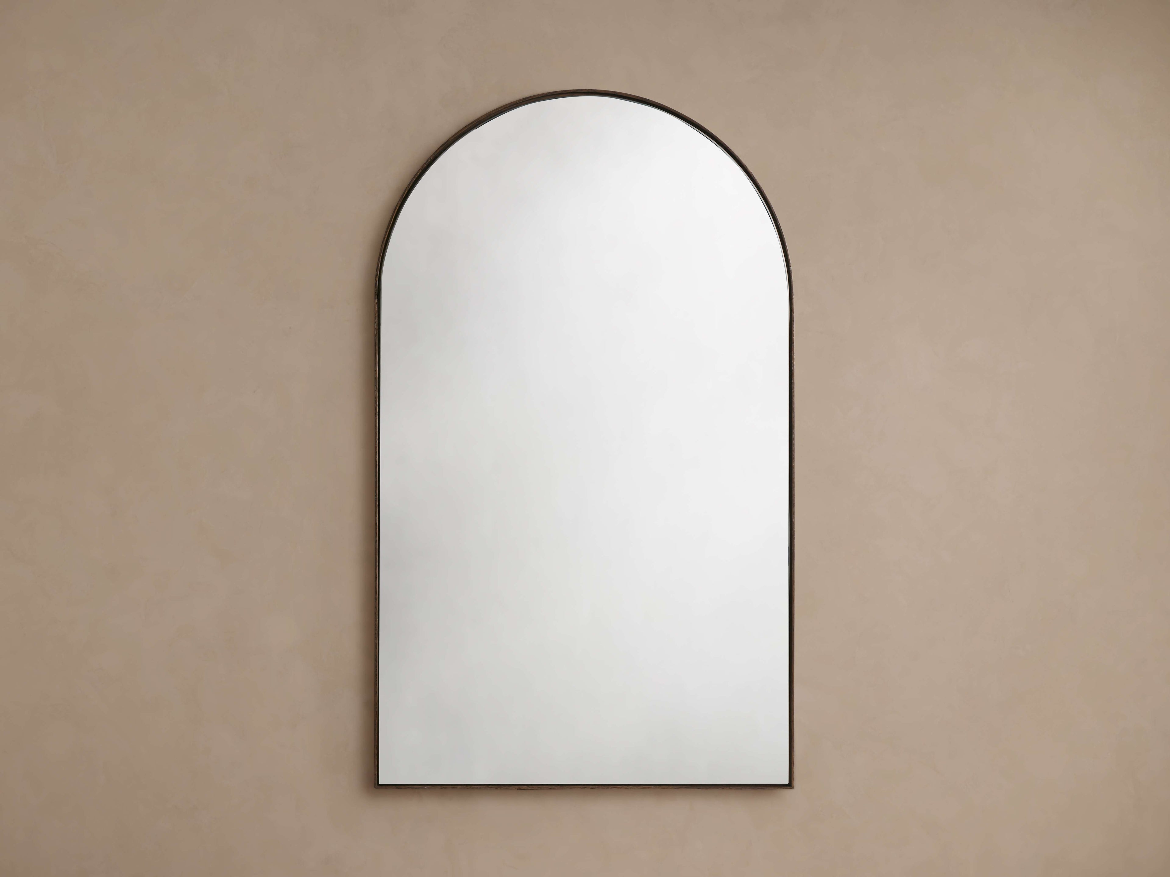 Lira Oak Arch Floor Mirror in Mocha