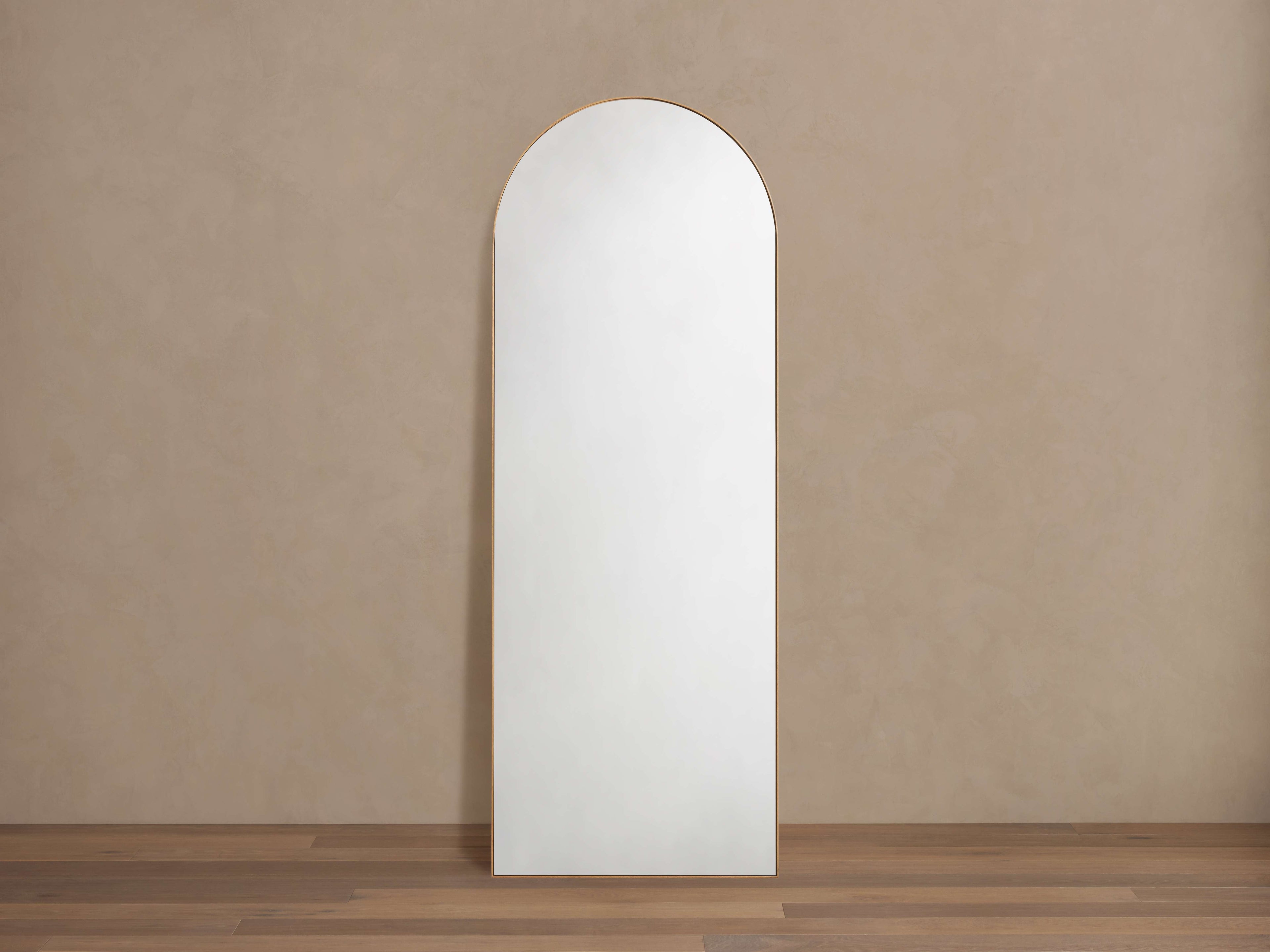 Lira Oak Arch Floor Mirror in Honey