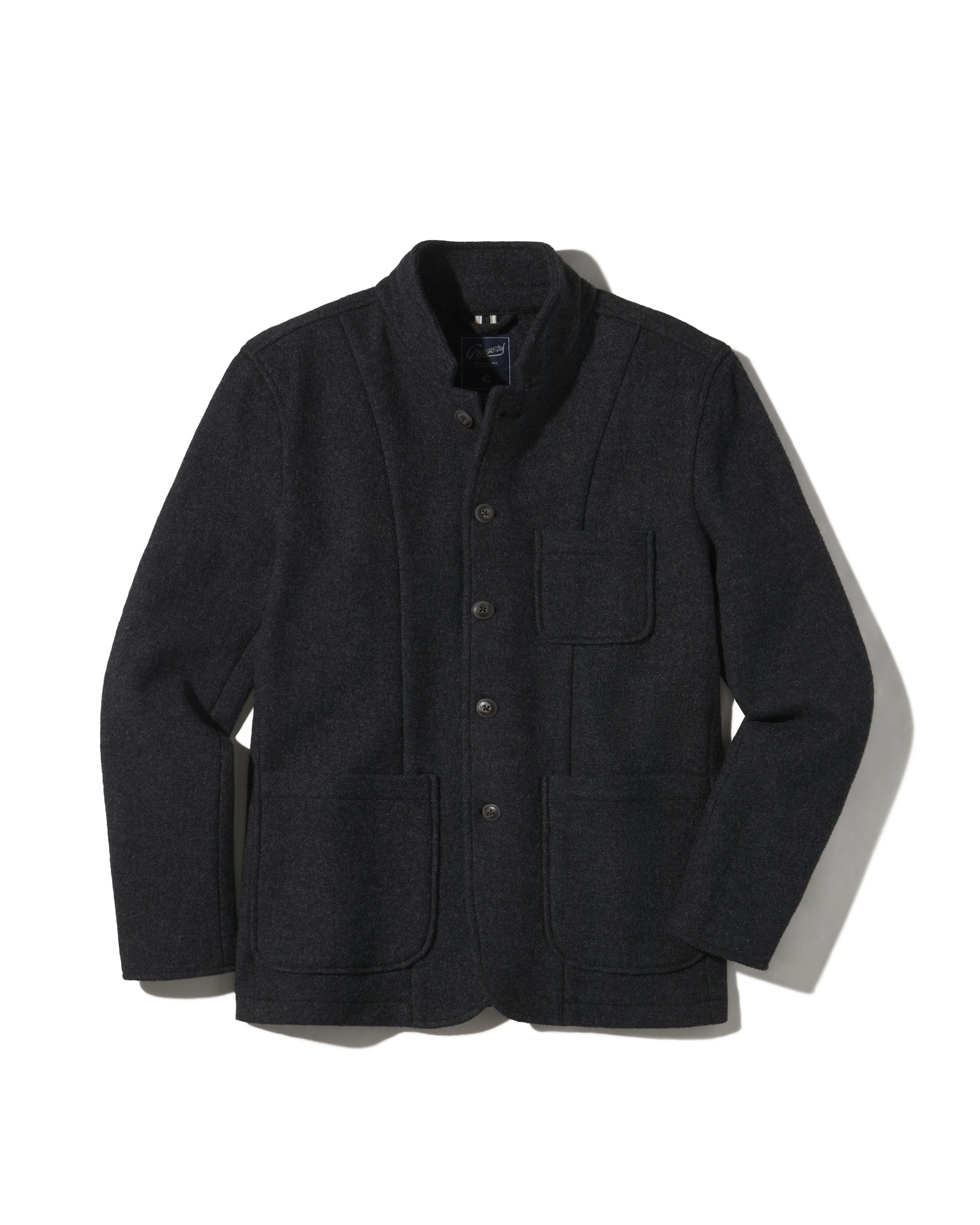 Burnham Knitted Wool Blazer - Charcoal