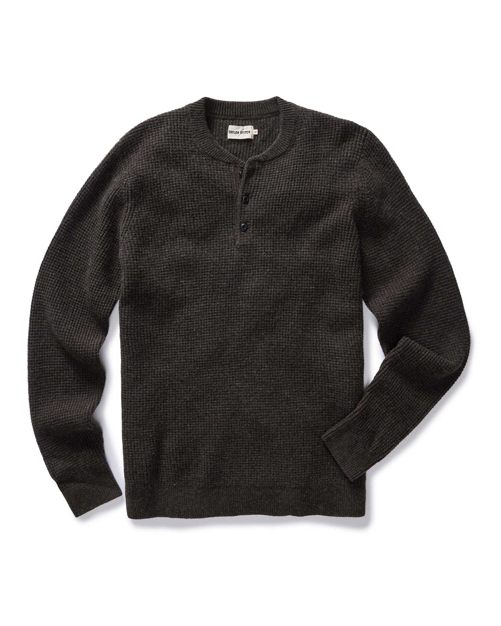 The Sidecountry Sweater in Heather Coffee Merino Waffle