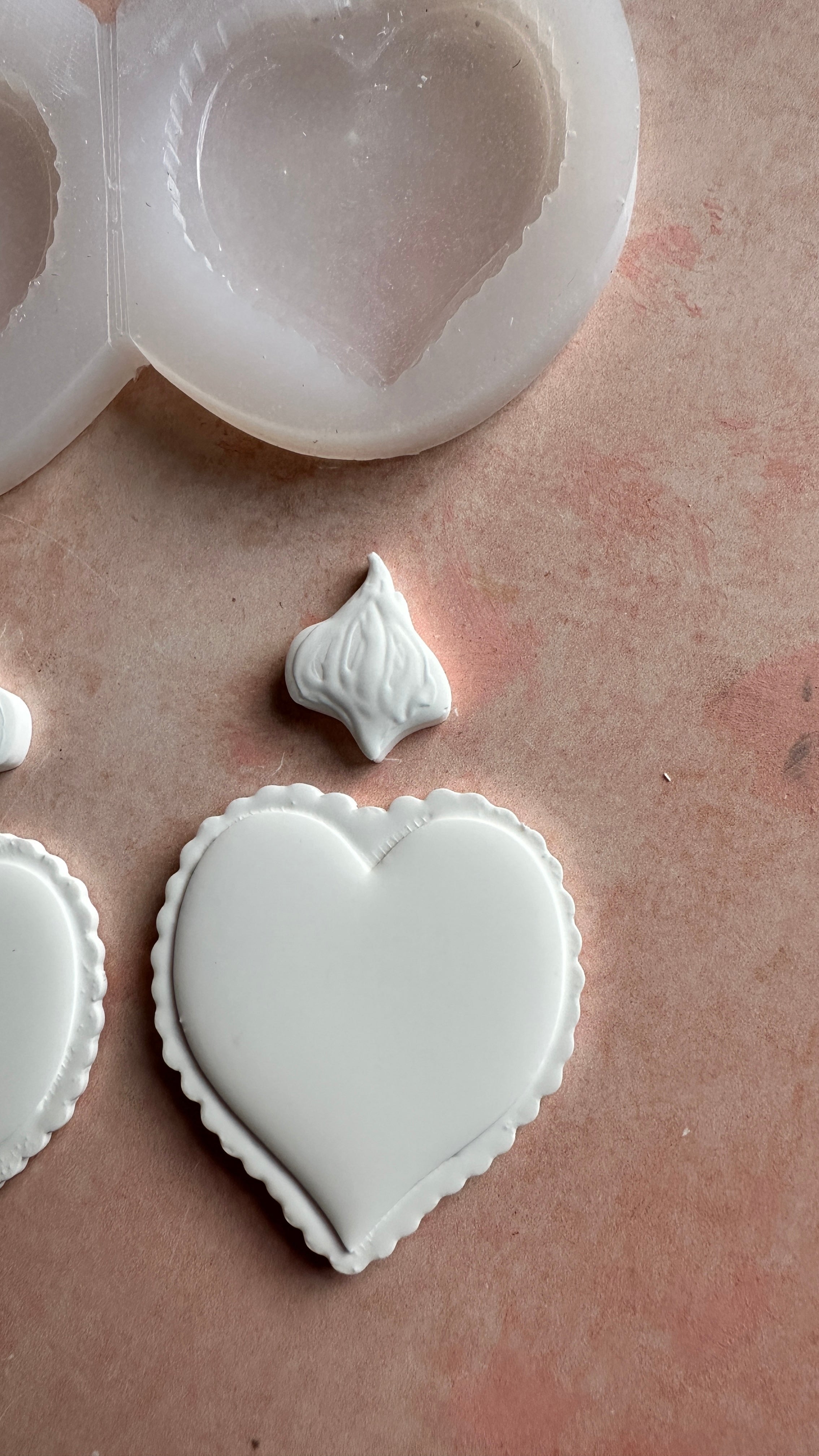 Flaming Heart Milagro Earrings Silicone mold Valentine