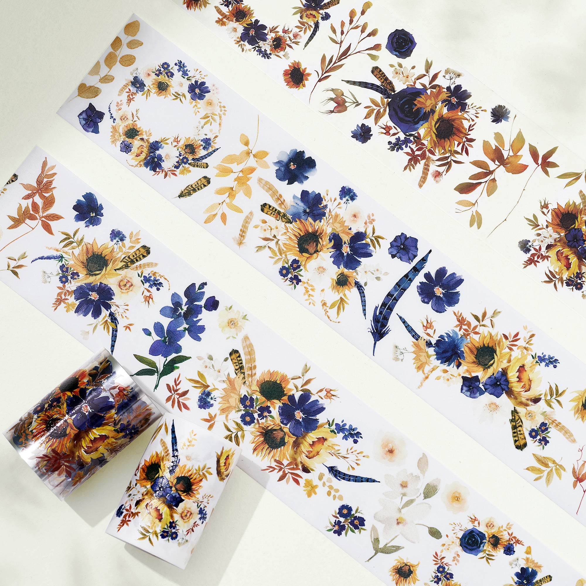 Sunflower & Navy Wide Washi/PET Tape
