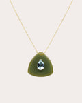 Aquamarine & Bakelite 14k Gold Eden Pendant Necklace