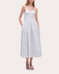 Kittiya Gingham Cotton Fil-Coupe Pleated Midi Dress