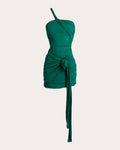 Charlott Gathered Ruched Jersey Mini Dress