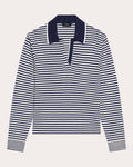 Stripe Wool Boyfriend Polo Top