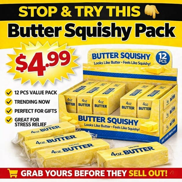 Butter Squishy – Viral “Looks Like Butter” Stress Relief Toy
