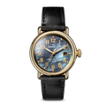 Runwell Watch 36mm - MOP Black Leather Strap