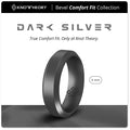 Dark Silver Bevel Edge Breathable Silicone Ring For Men and Women