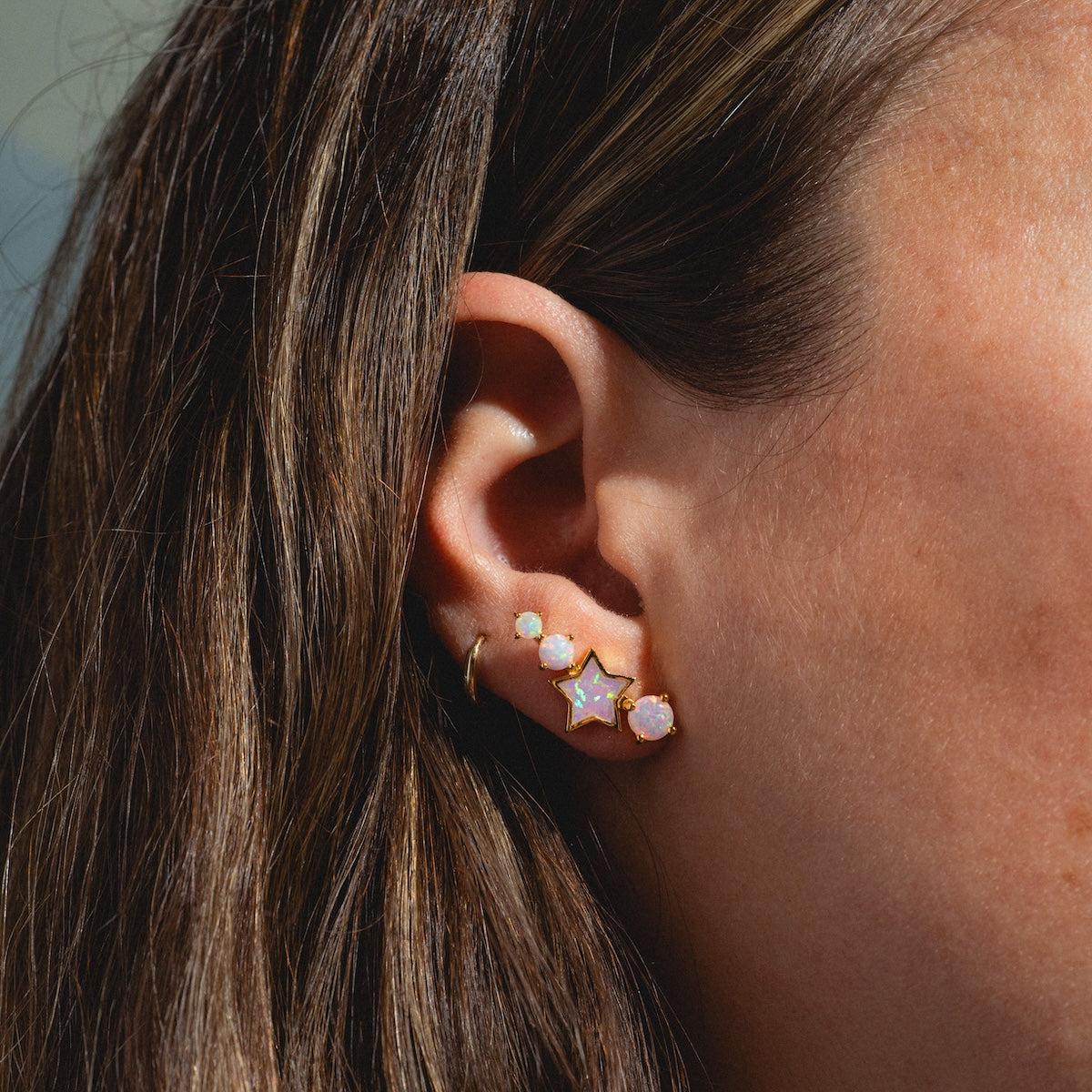 Pastel Opal Shooting Star Studs