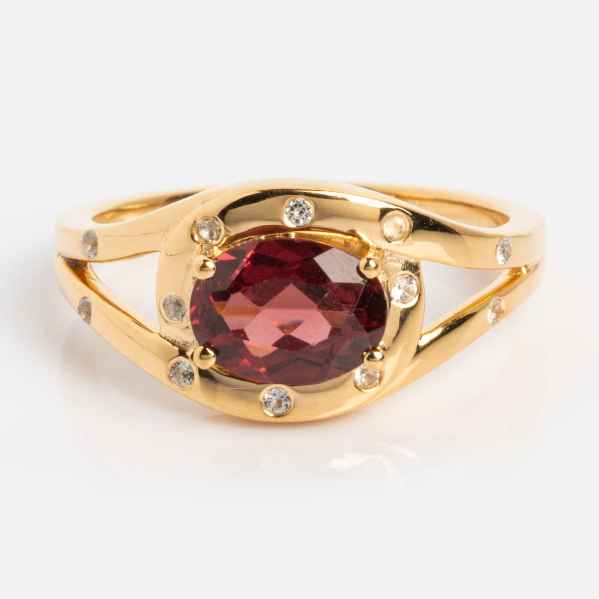 Golden Age Garnet Cocktail Ring Last Chance Sizes