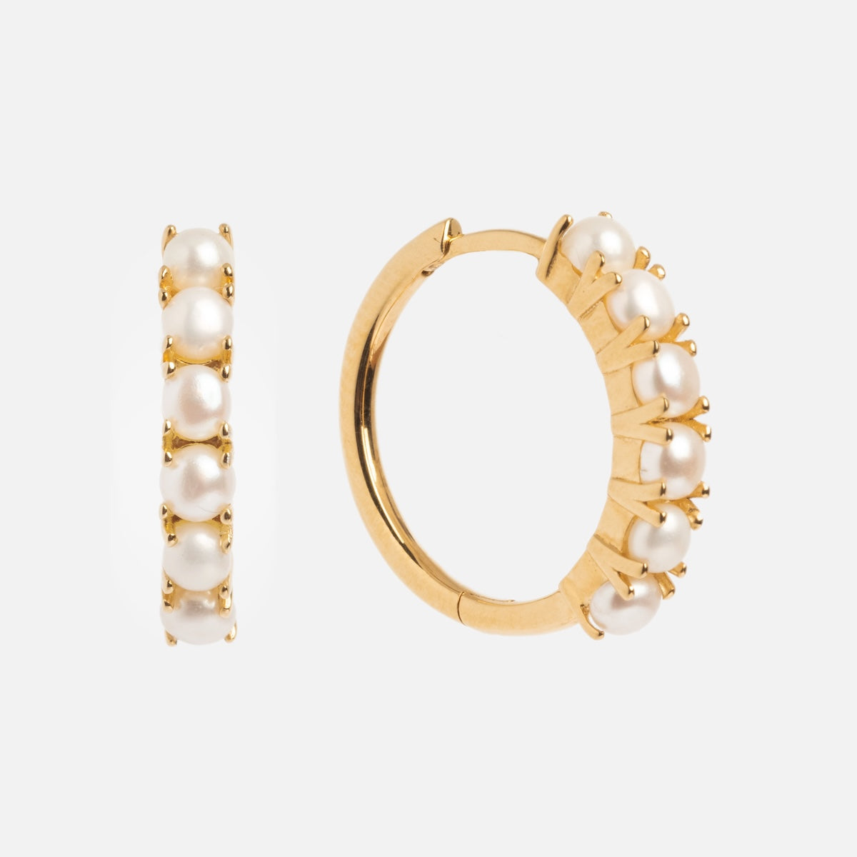 Nonna's Pearl Hoop Earrings