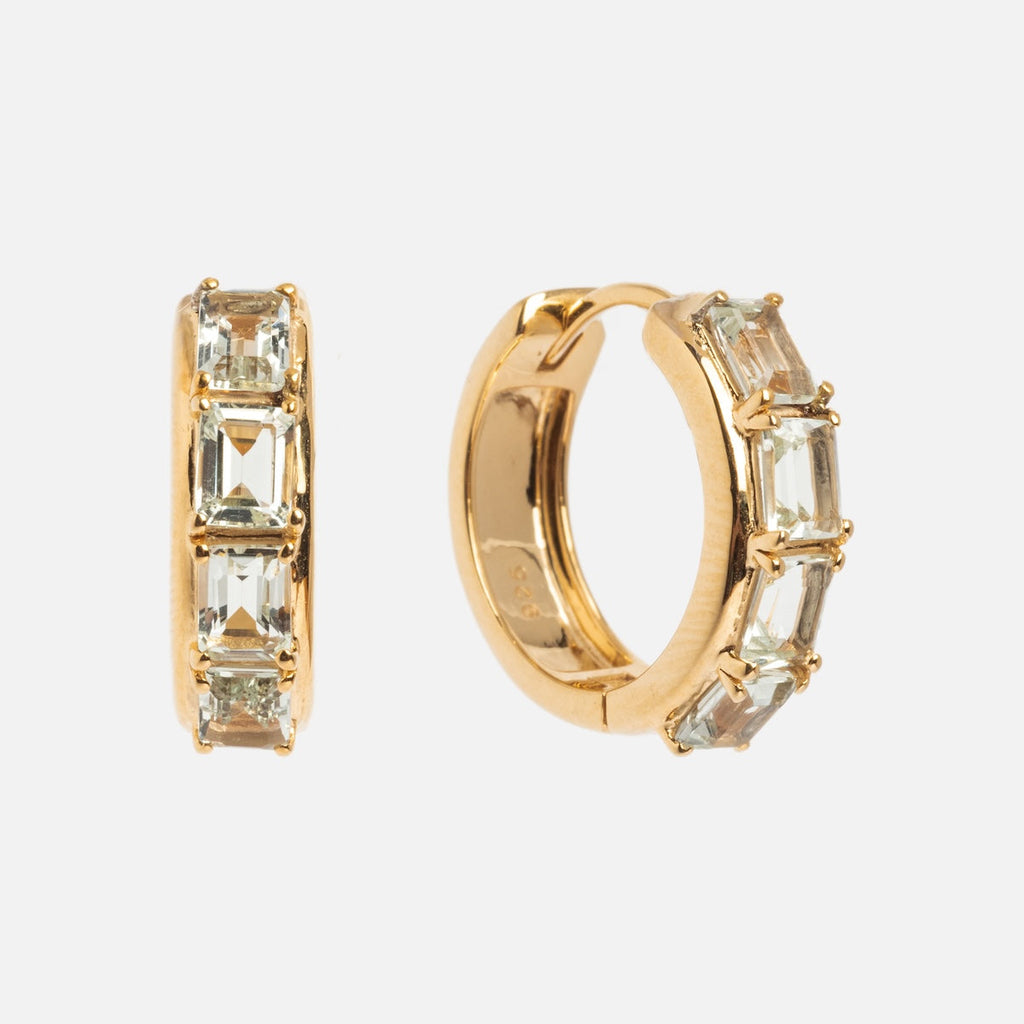 Green Amethyst Era Huggie Hoops