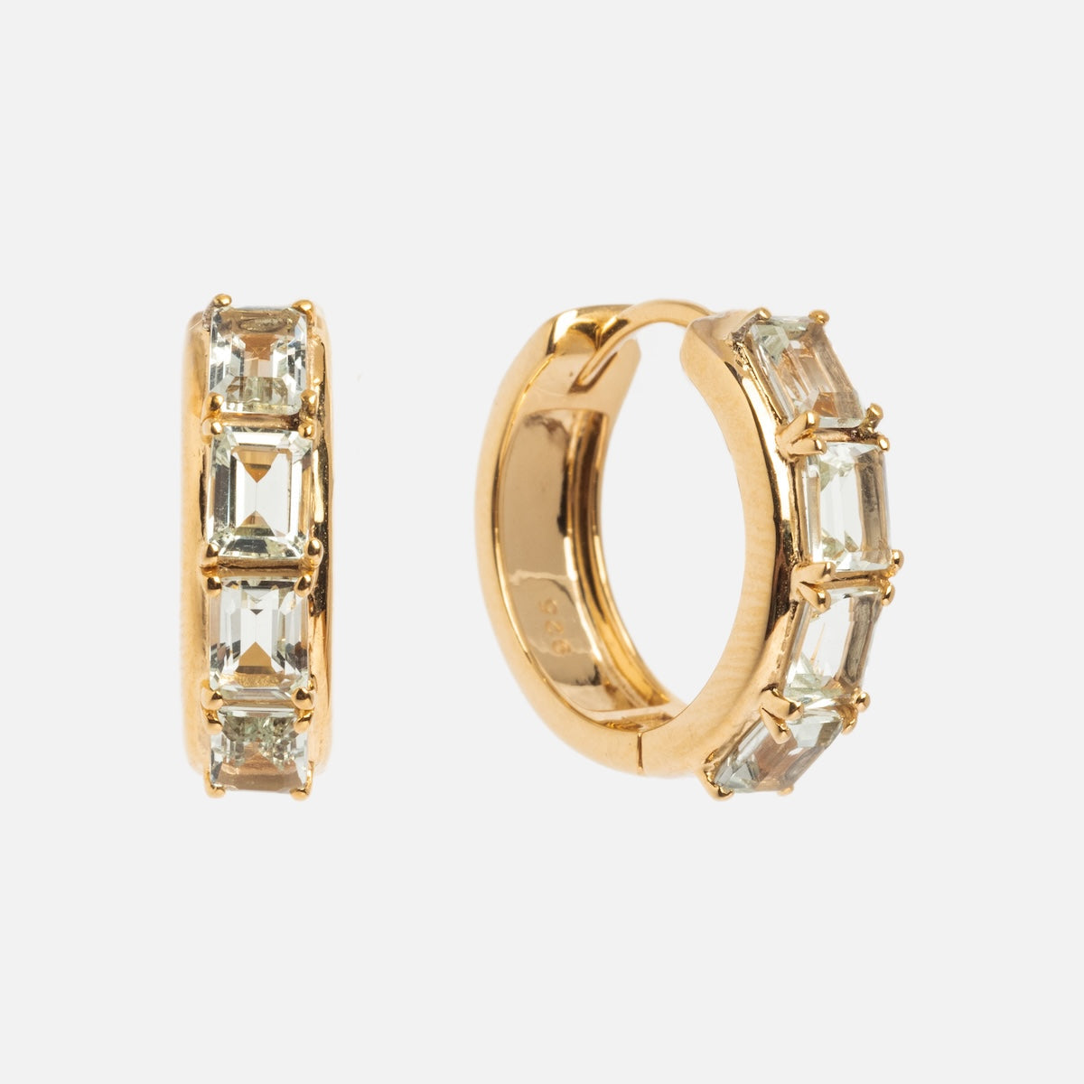 Green Amethyst Era Huggie Hoops