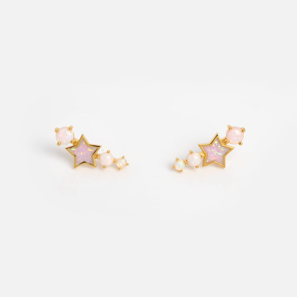 Pastel Opal Shooting Star Studs
