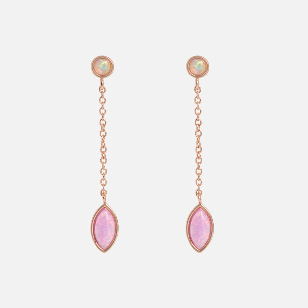 Rose Gold Opal Dew Drop Studs