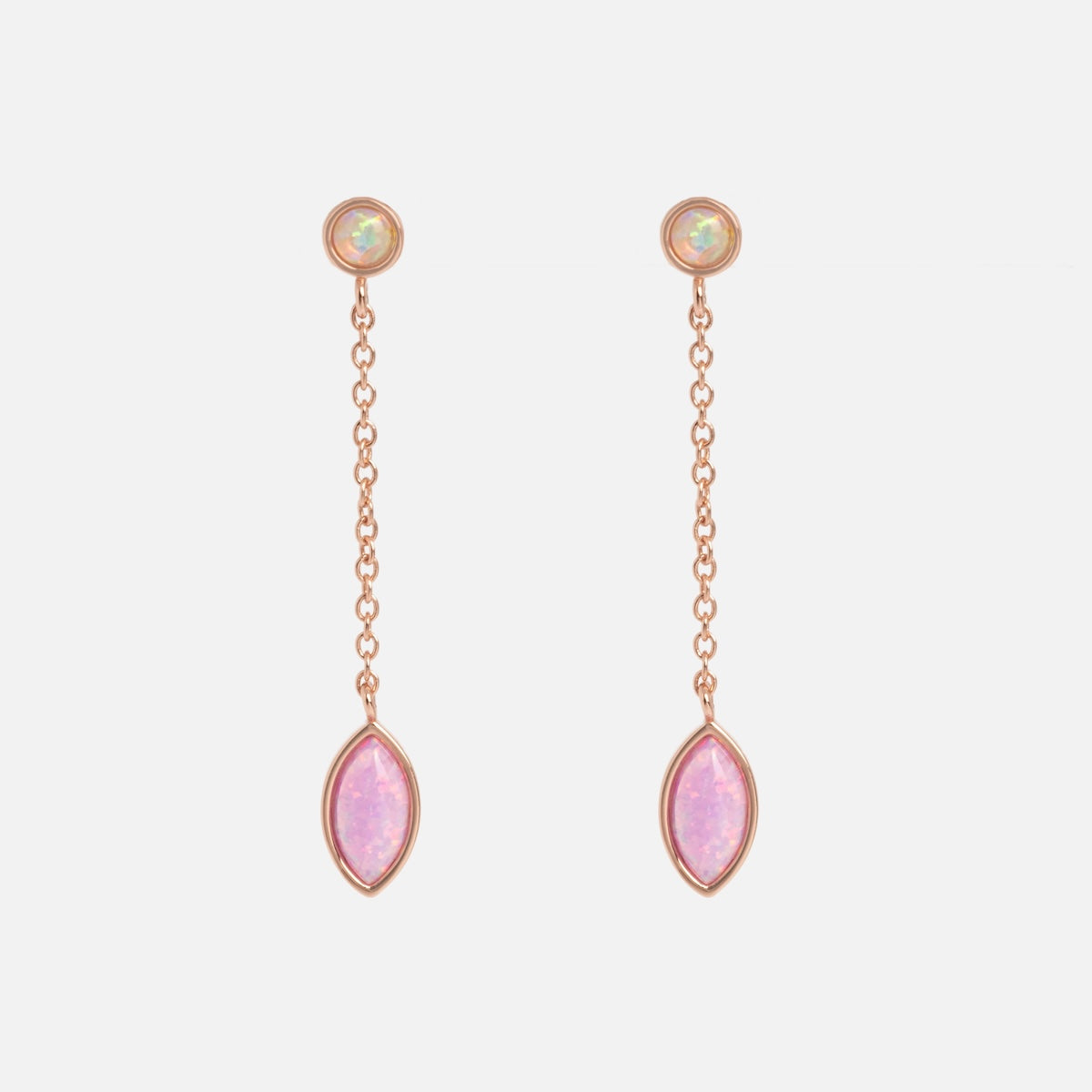 Rose Gold Opal Dew Drop Studs