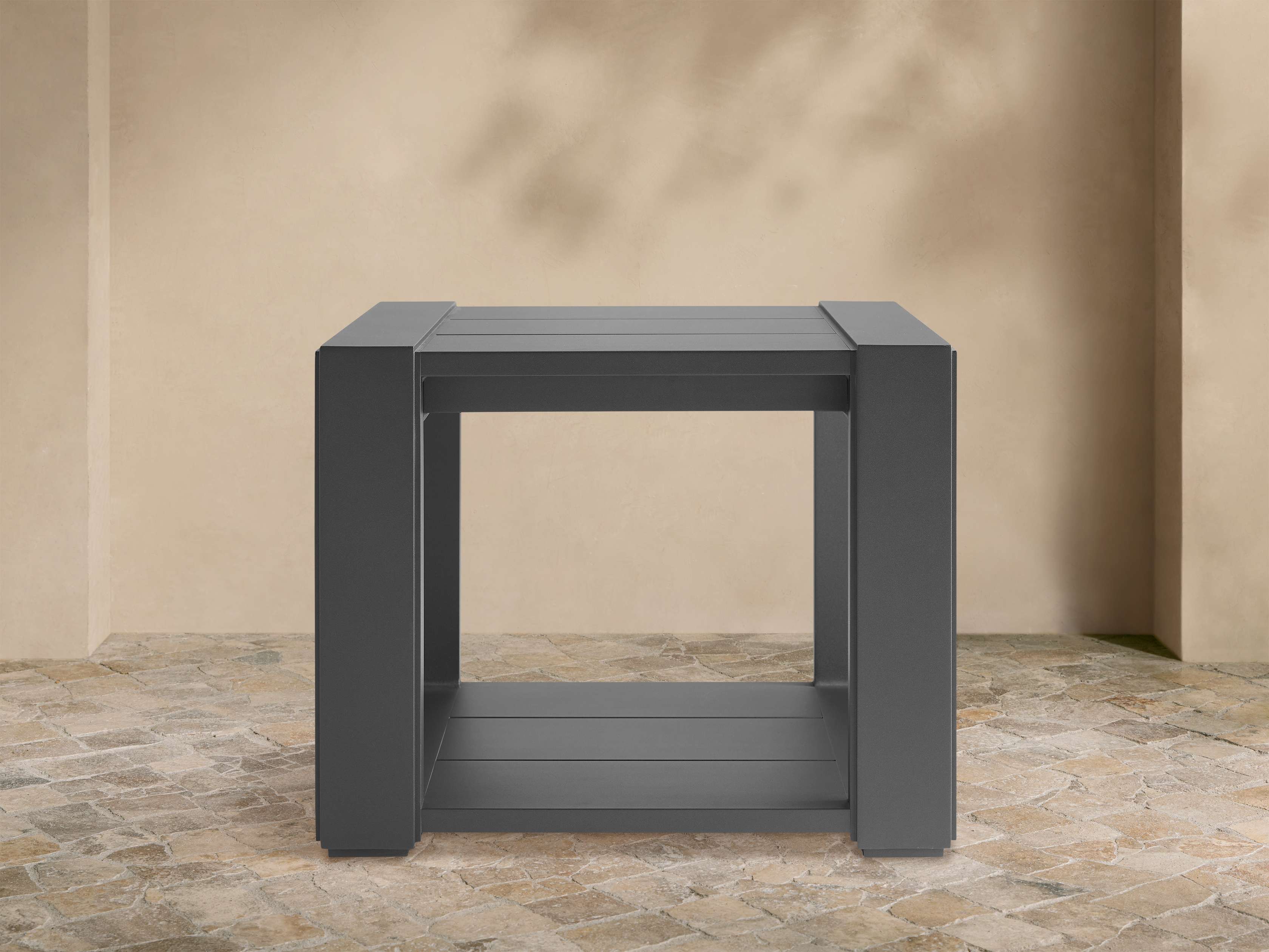Canyon Outdoor Aluminum End Table in Lava Grey