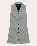 Plaid Wool Twill Sleeveless Blazer Dress