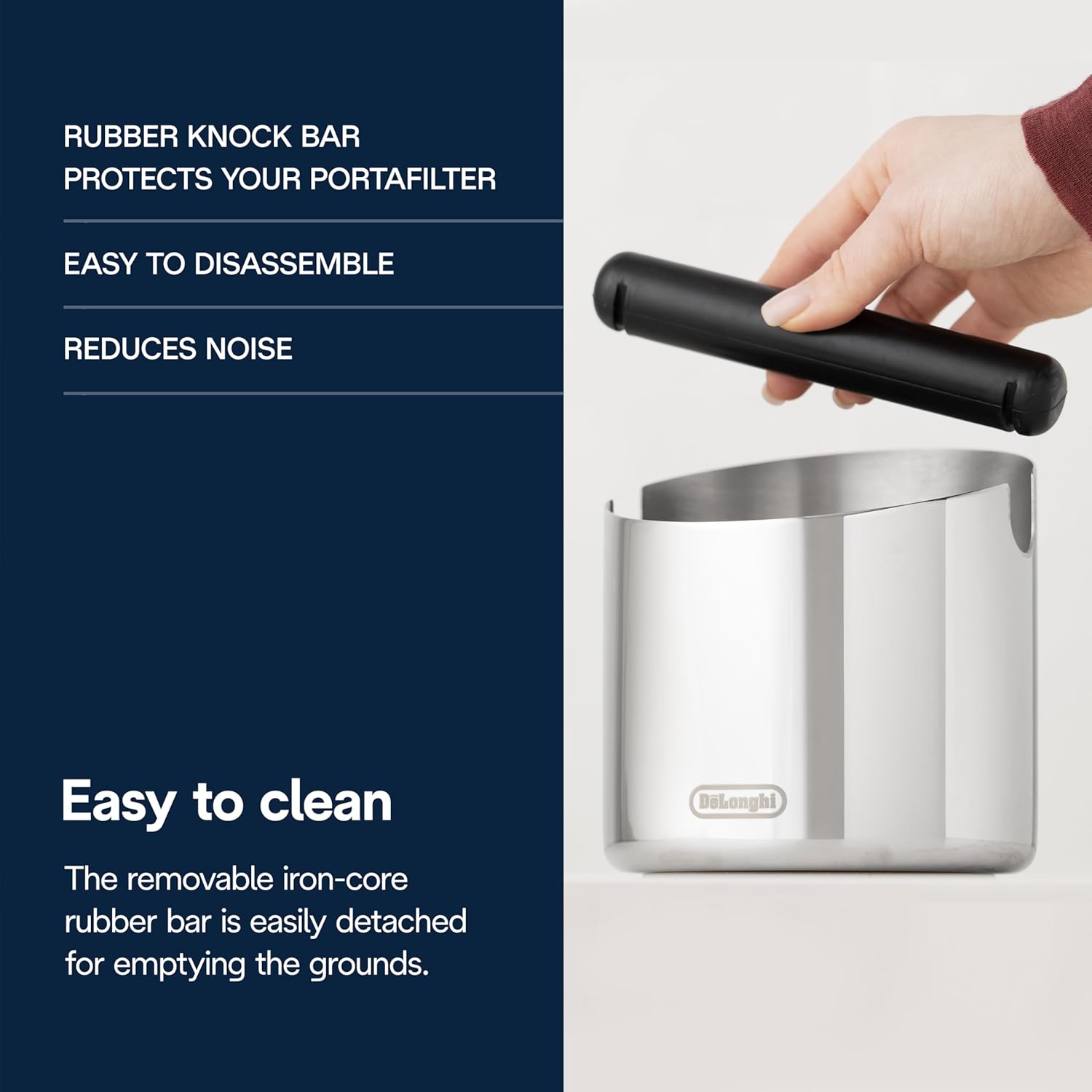 De'Longhi Easy Clean Large Knock Box - 128mm Diameter