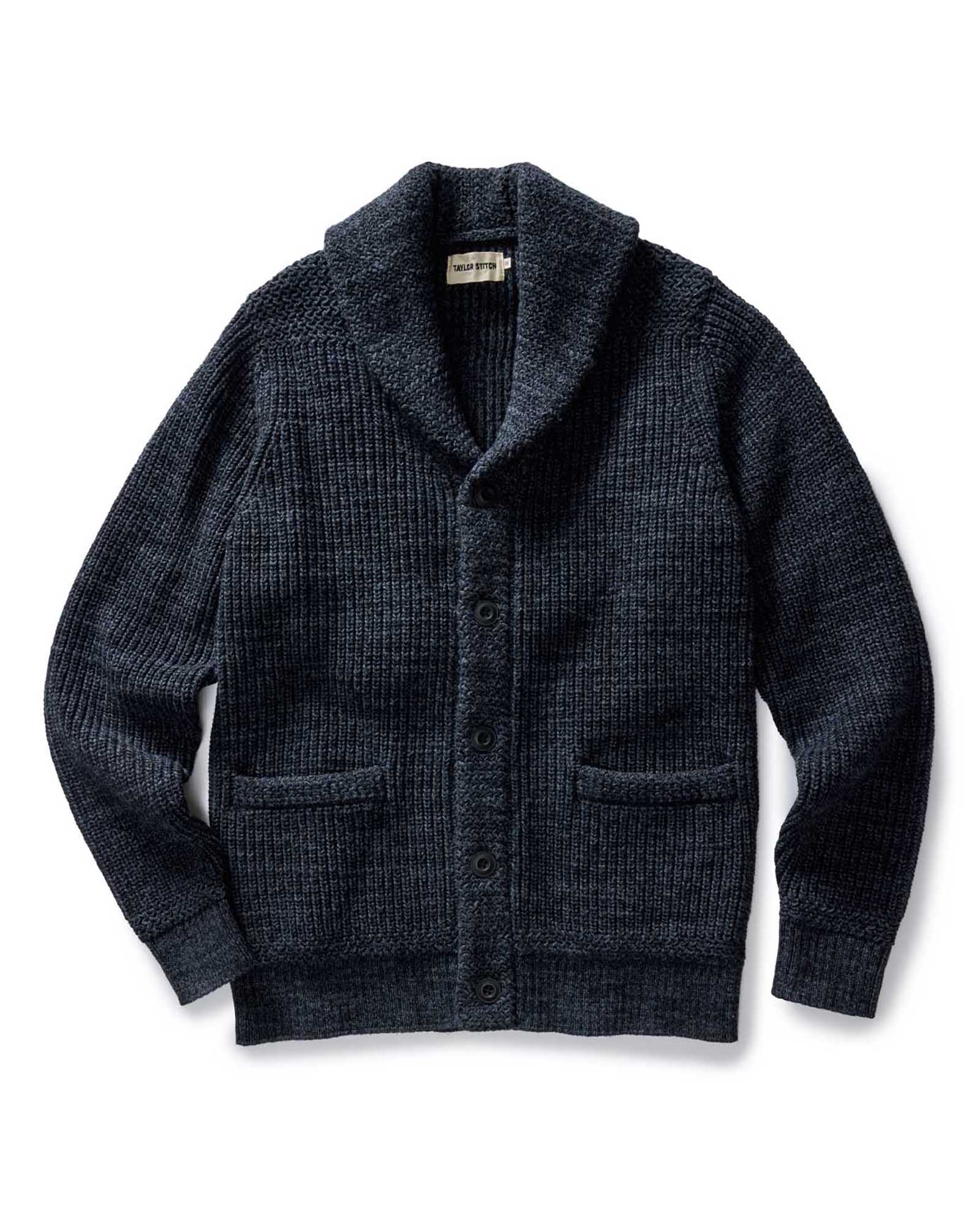 The Mariner Shawl Cardigan in Ink Slub