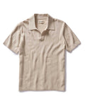 The Valencia Sweater Polo in Heather Oat Rib