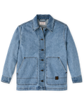 Women's Denim Barn Coat - Stone Wash Indigo