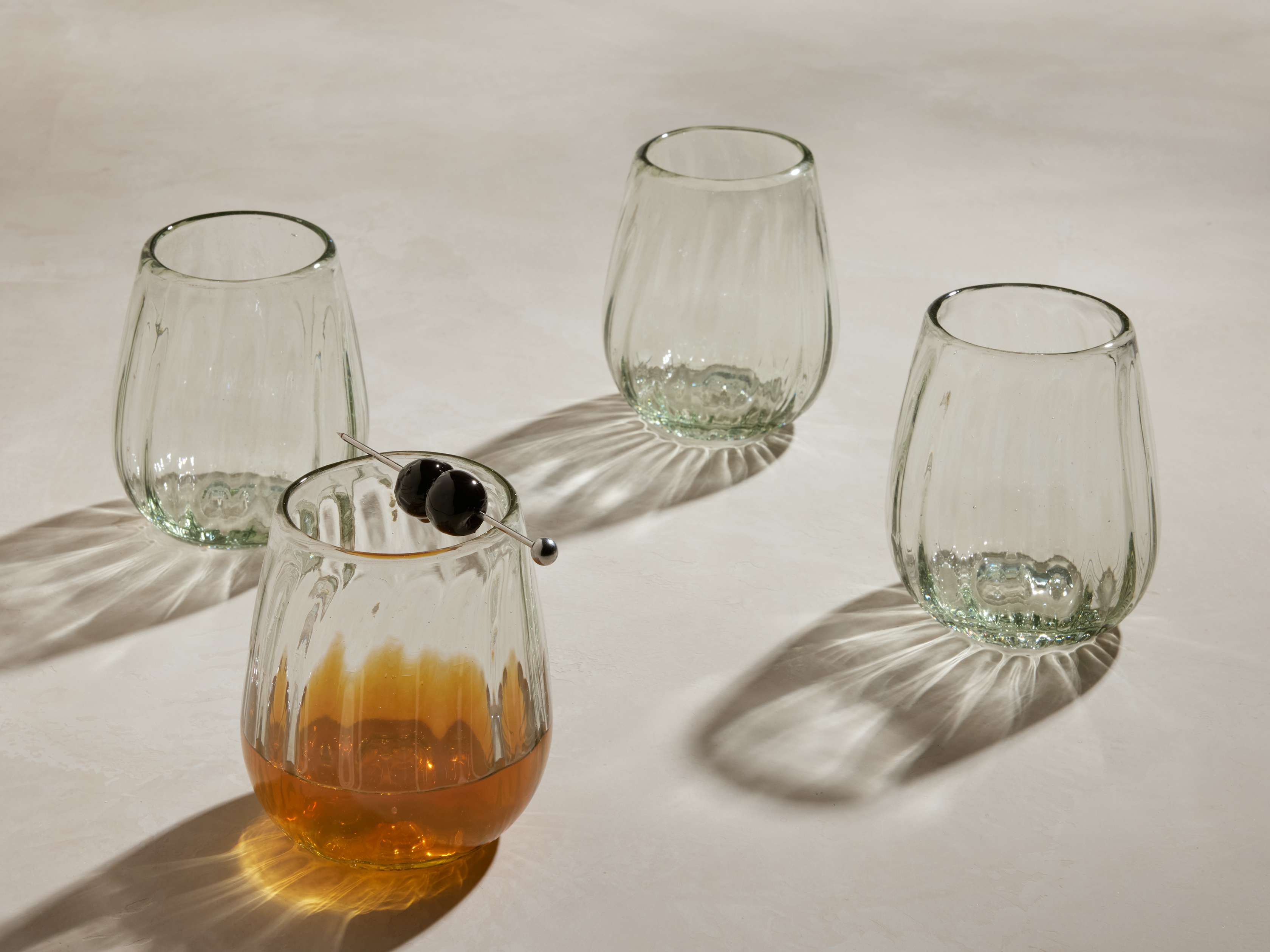 Seema Clear Double Old-Fashioned Glasses (Set of 4)