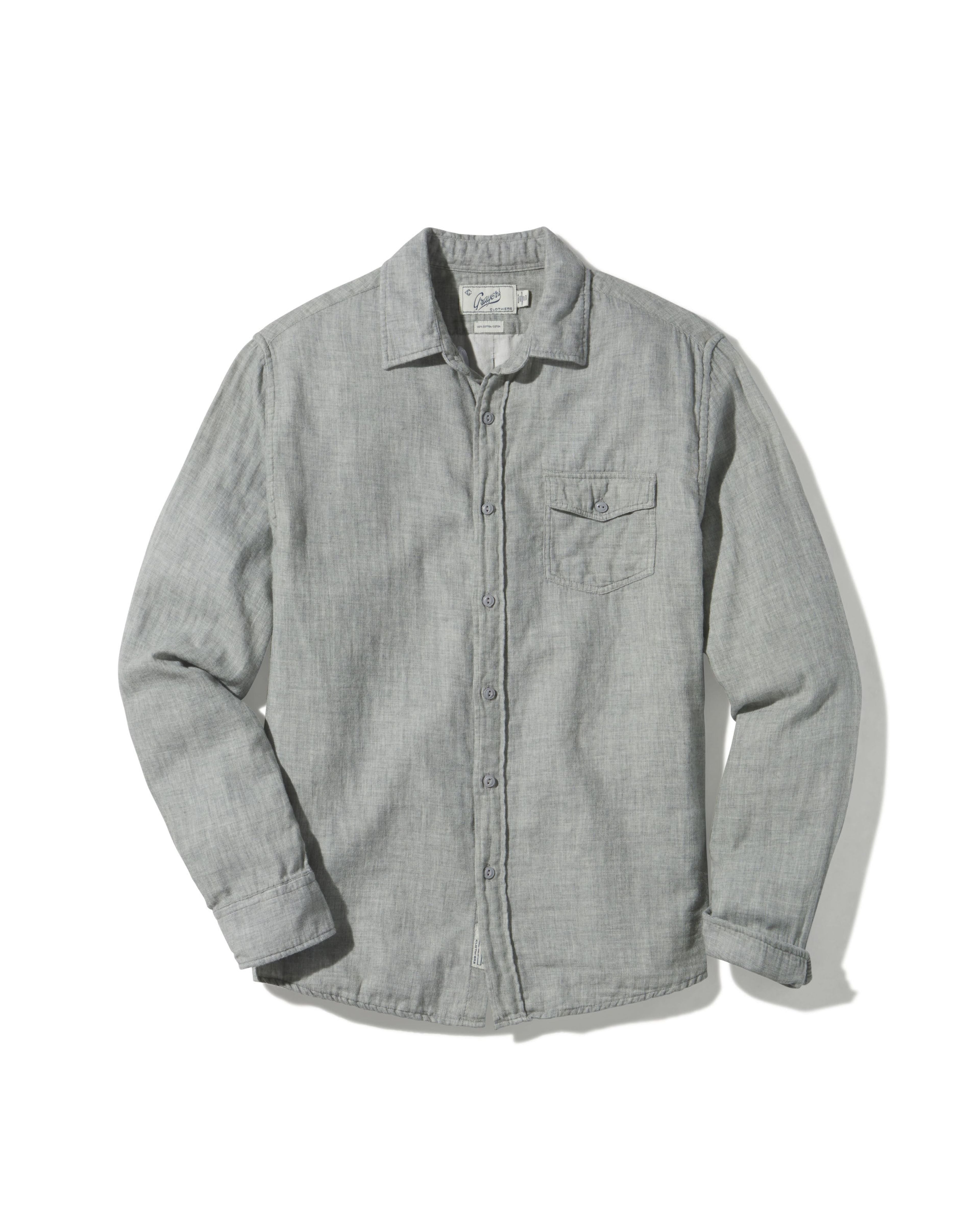 Hartford Double Cloth Shirt - Charcoal Heather